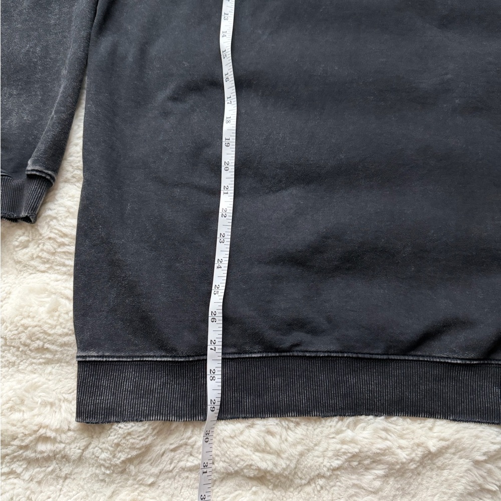 Anine Bing Tyler Cotton Logo Washed Black Crew Neck Sweatshirt-Scandi Girl Style - Picture 14 of 16